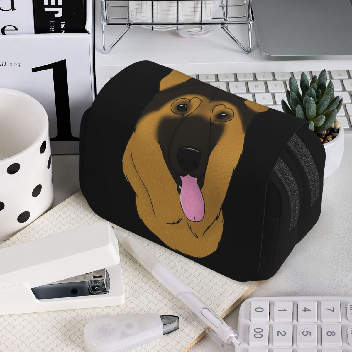Tan Stationery & Office Supply - German Shepherd Dog - Black And