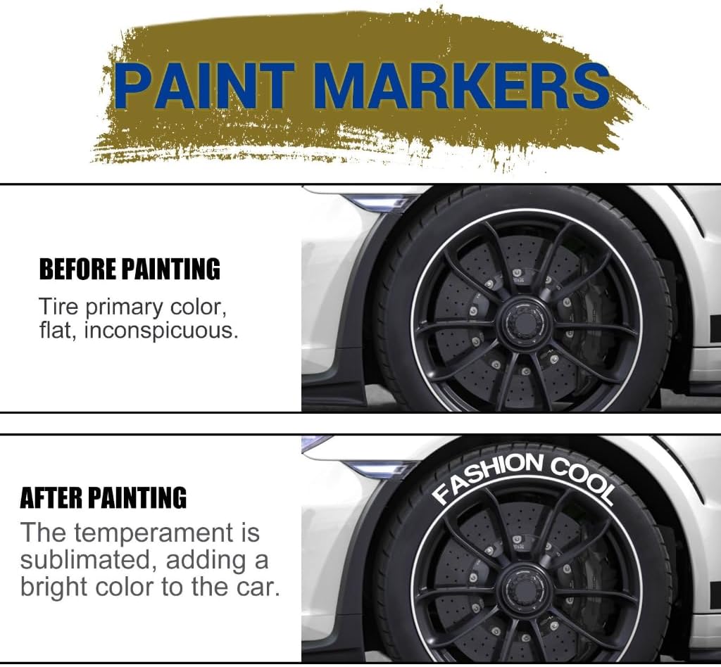 White Waterproof Cars Wheel Ti - Whiteboard Marker Set recension och pris