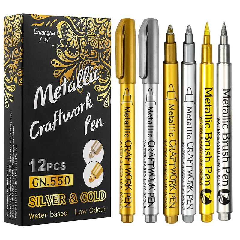 Metallic Marker Pen Set Gold S - Whiteboard Marker Set recension och pris