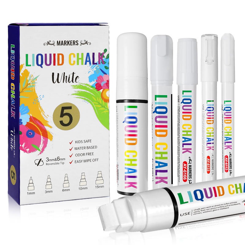 5pcs/set White Chalk Markers L - Correction Fluid White recension och pris