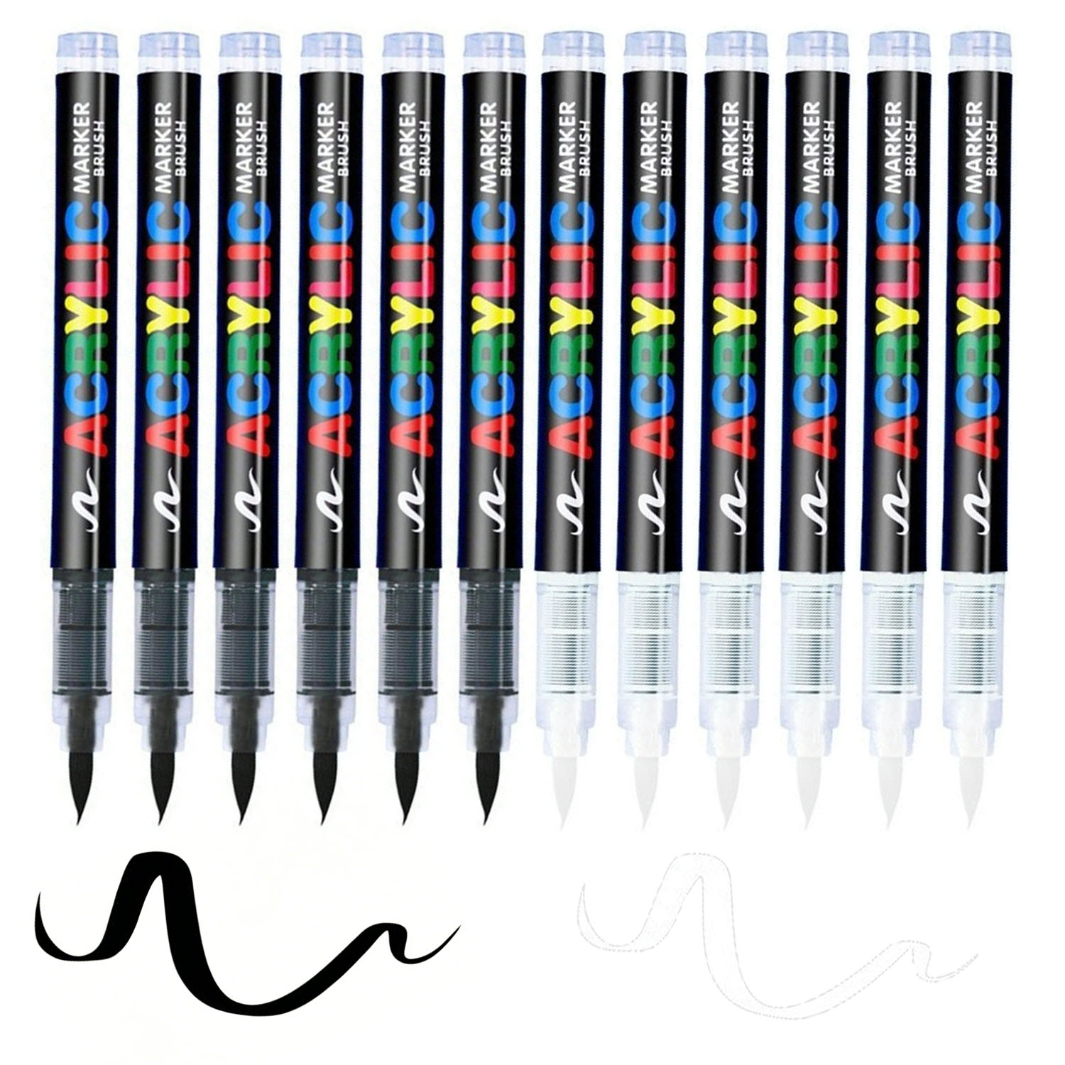12 Pcs Black/White Premium Sof - Whiteboard Marker Set recension och pris